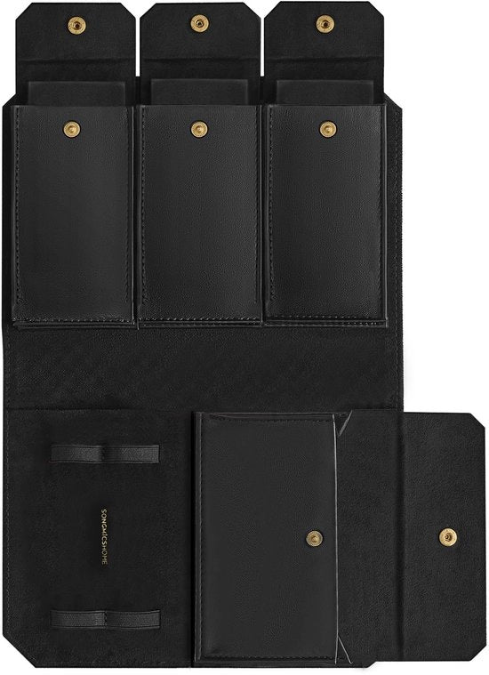 Organizzatore orologio da viaggio in PU con aspetto intrecciato, dimensioni 22 x 14,5 x 4,5 cm, modello JWB018B01