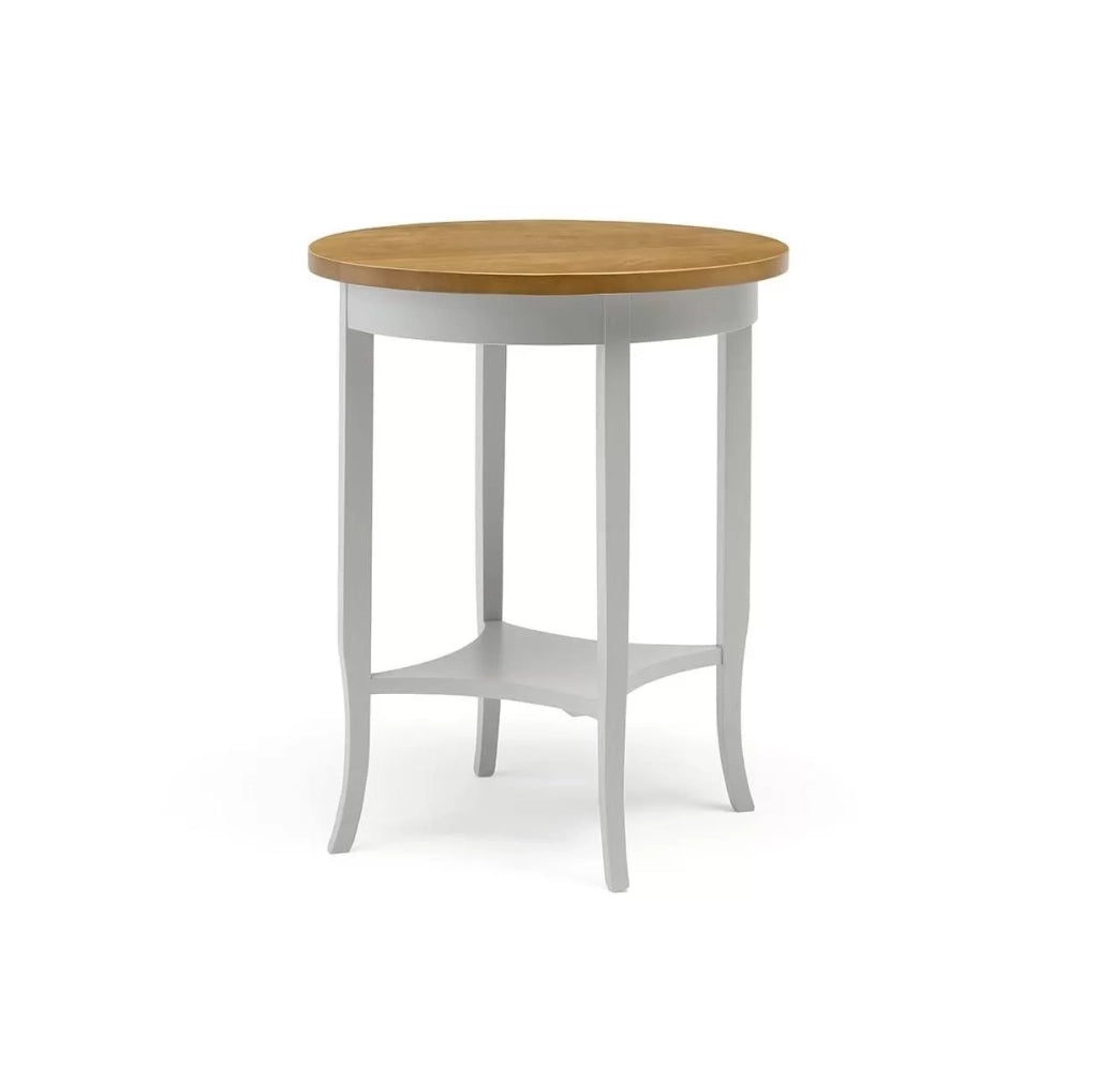 Tavolino rotondo in legno bianco/noce ø 60 h 72 - Mobili 2G