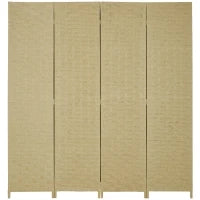 Paravento Separé da Interno a 4 Ante in Legno, Pieghevole e Salvaspazio Altezza 170cm, Marrone