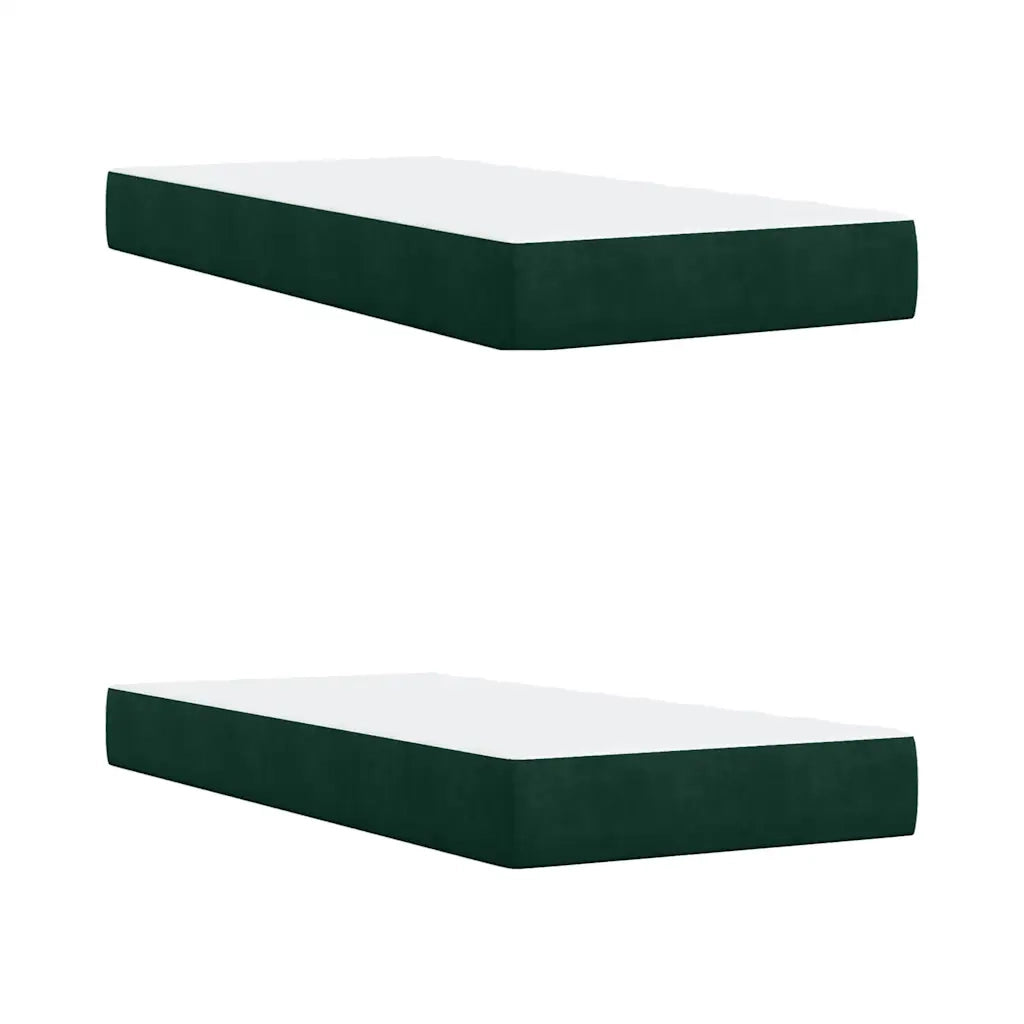 Giroletto a Molle con Materasso Verde Scuro 200x200 cm Velluto 3286405