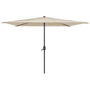 Ombrellone Rettangolare 3 x 2 M Da Giardino Parasole Per Balcone Con Air Vent Apertura A Manovella Anti UV Idrorepellente Per Mare Spiaggia Piscina Terrazzo Design Bahamas Beige