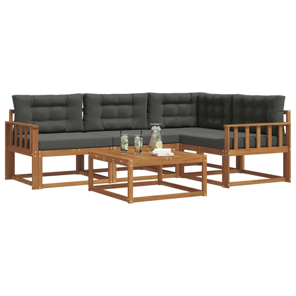 Set di divani da esterno con cuscino 5 pcs Naturale e Antracite 3367540