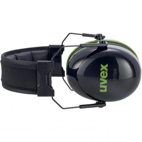 Uvex 1101928807 K10 Cuffie Antirumore Pieghevoli SNR 30 dB Cuscinetti Memory Foam EN 352-1 colore Nero Verde
