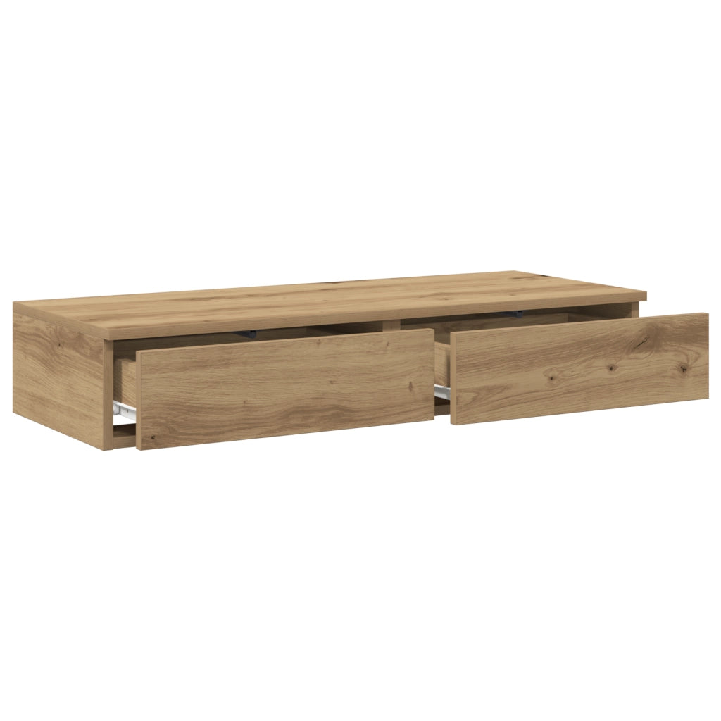 Cassetti per Letto in Rovere Artigianale 75x36,5x16,5 cm in Legno Ingegnerizzato