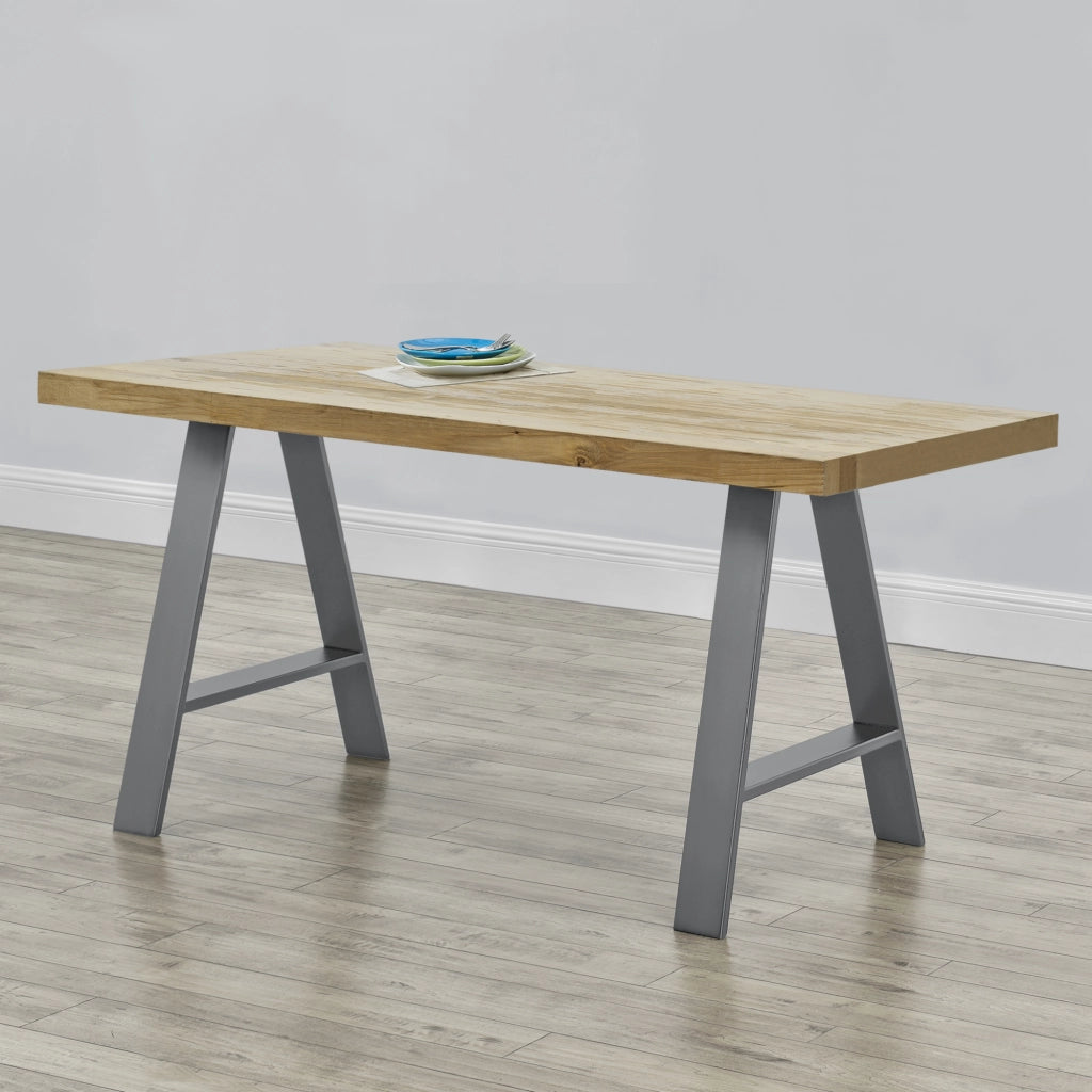 Set di 2 Gambe in Acciaio per Mobili Fai da Te - Altezza 72 cm - Linea A incl. Feltrini - Grigio [en.casa]