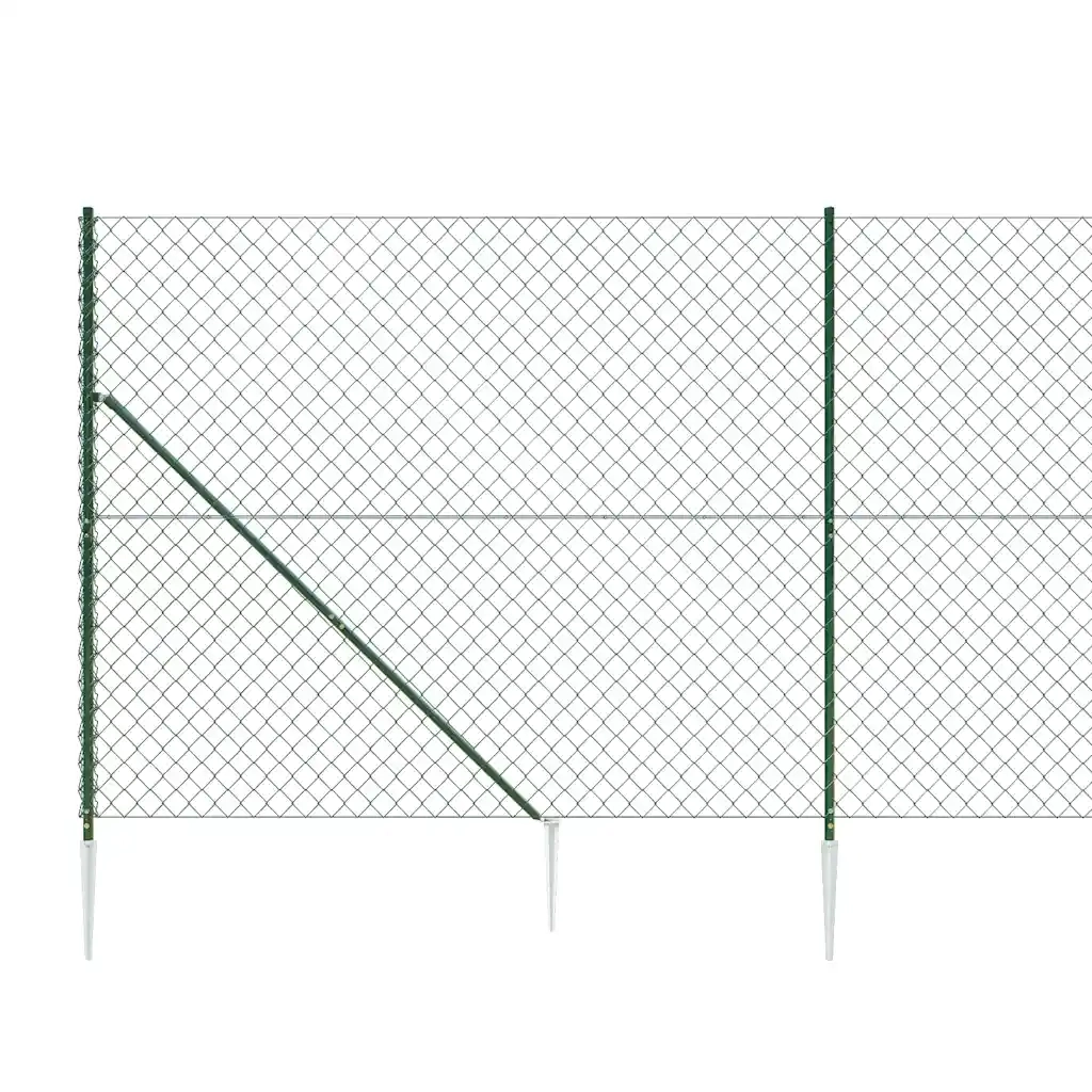 Recinzione da Giardino | Recinzione a Rete con Picchetti Ancoraggio Verde 1,4x25 m