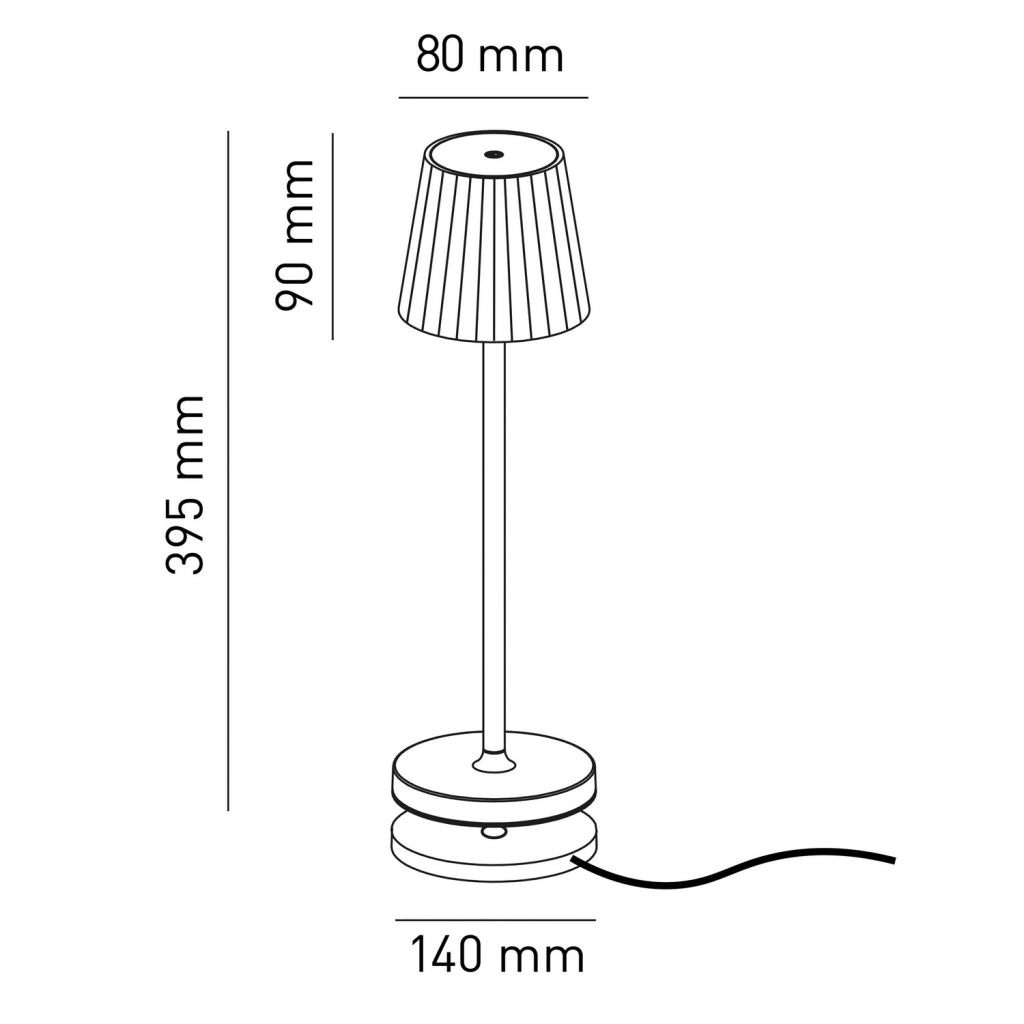 Lampada da tavolo led ricaricabile IP54 colore rosso mod. Emma