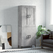vidaXL Credenza Grigio Cemento 69,5x34x180 cm in Legno Multistrato