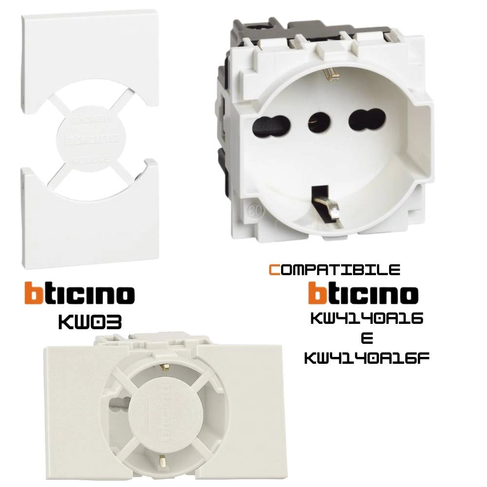 Cover bticino living now per prese standard p40 2 moduli varie finiture *** colore bianco, confezione 1
