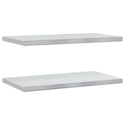 2 pz Mensole a Muro | Scaffale Parete | Ripiano a parete 75x40 cm Argento in Acciaio Inossidabile