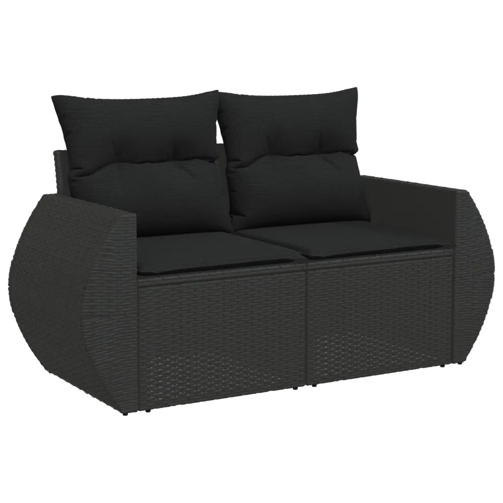 Set Divani da Giardino con Cuscini 7pz Nero Polyrattan 3221784