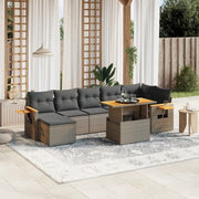 Set Divano da Giardino 8 pz con Cuscini Grigio in Polyrattan 3273629