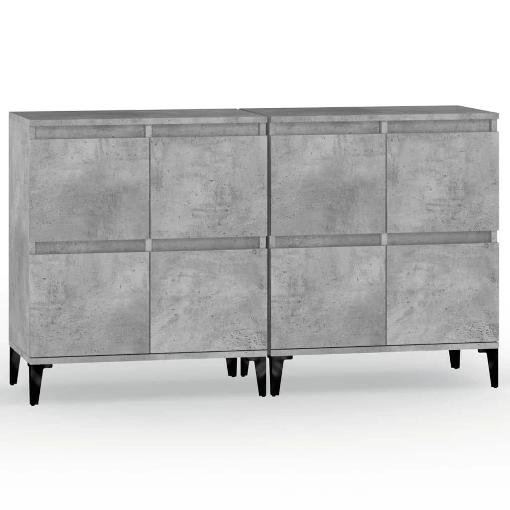 Buffet credenza cassettiera armadio mobile contenitore organizer per cucina soggiorno salotti set da 2 60 x 35 x 70 cm legno ingegnerizzato grigio 02_0036864