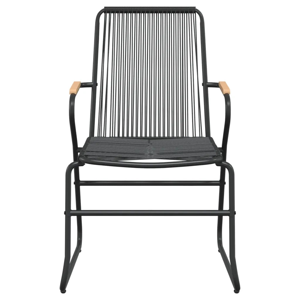Set da Pranzo da Giardino 7 pz Nero in Rattan PVC 3060276