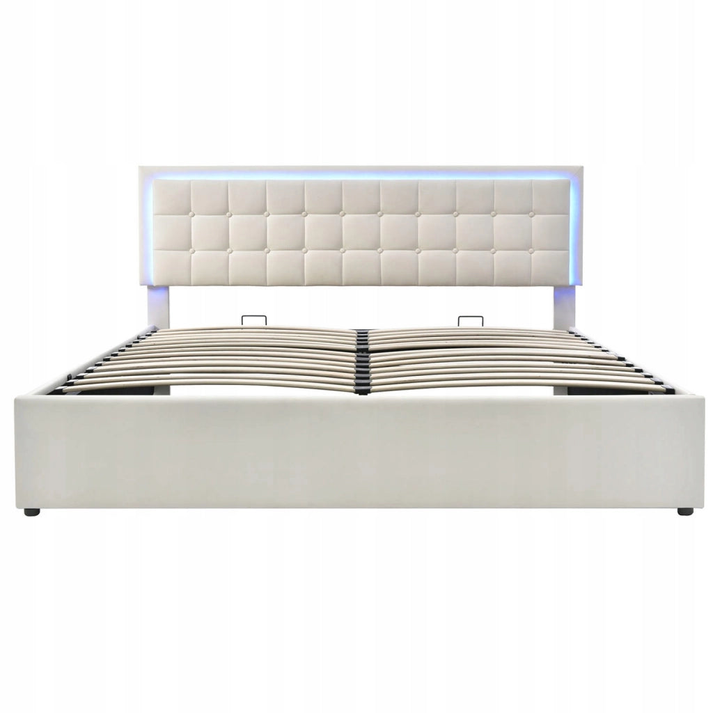 Letto contenitore 180x200 LED Bianco - Xylo