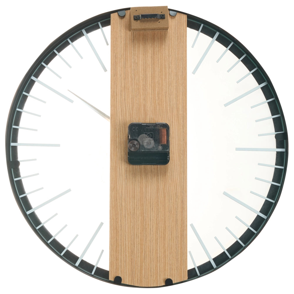 Orologio da parete in legno chiaro di colore nero 38 cm senza numeri in stile moderno