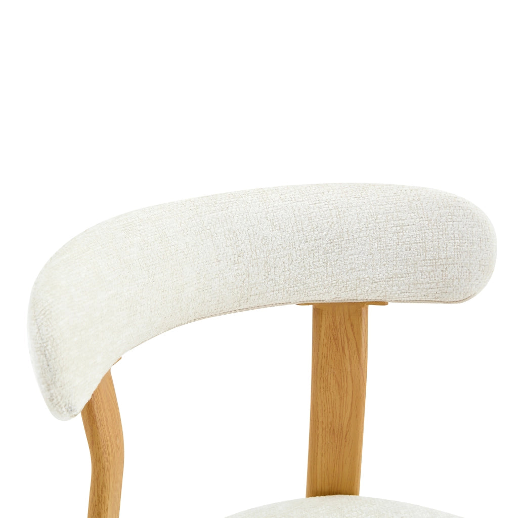Sedia da pranzo con schienale ergonomico e seduta imbottita in sherpa bianco