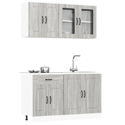 Set Mobili da Cucina 4 pz Kalmar Grigio Sonoma in Truciolato 3314857