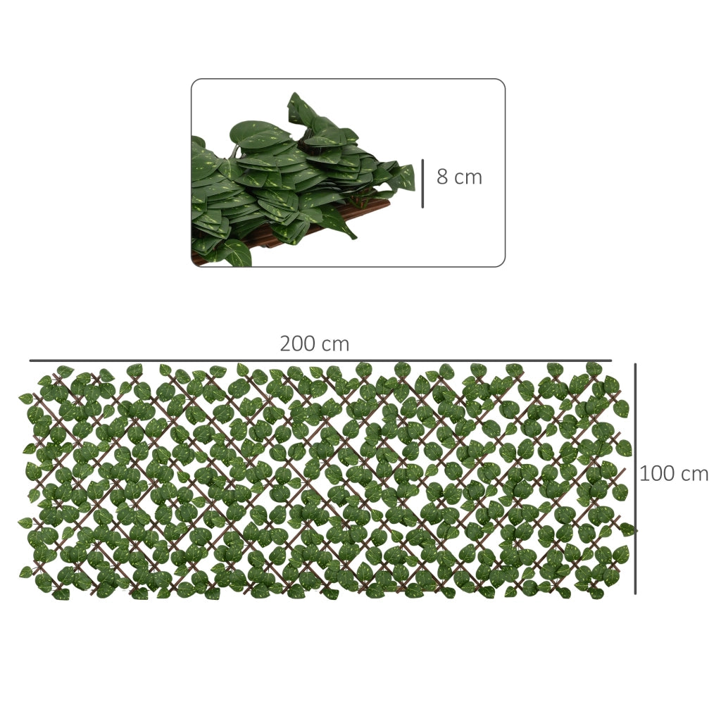 Recinzione Artificiale a Griglia Estensibile ¨C zephmum ¨C Verde 2x1 m