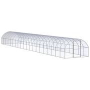 Pollaio/recinto/gabbia per polli da esterno 3 x 20 x 2 m acciaio zincato argento 02_0044006