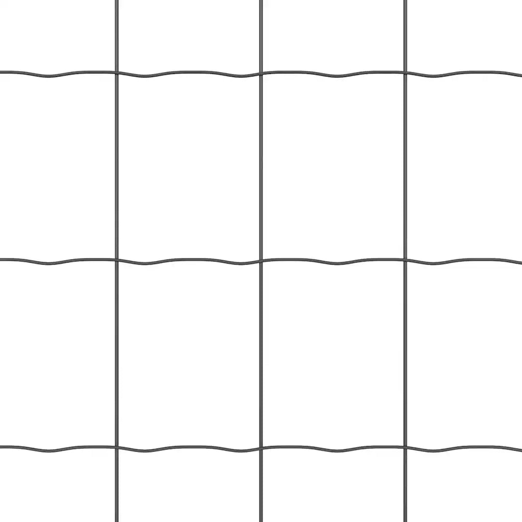 Recinzione con Posto Grigio 1,5 x 10 m Acciaio e PVC 3350391