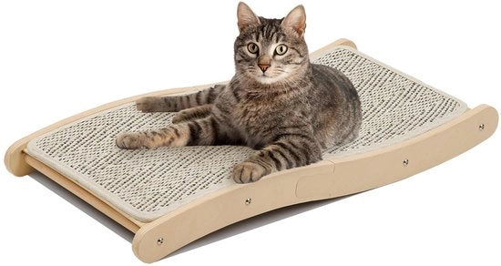 Pavimento di cricchetto in sisal per gatti, palo di cricchetto curvo in sisal, grande mat di cricchetto per gatti domestici, letto di cricchetto duraturo per gattini