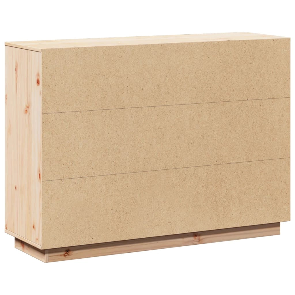 Buffet credenza cassettiera armadio mobile contenitore organizer per cucina soggiorno salotto 110,5 x 35 x 80 cm legno massello di pino marrone 02_0029507