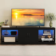 Mobile per TV liberamente combinabile, basso modulare, TV Board con illuminazione a LED, Mobile TV con ripiani aperti, TV per TV fino a 85 pollici, Mobile TV Lowboard 195 x 30 x 55 cm