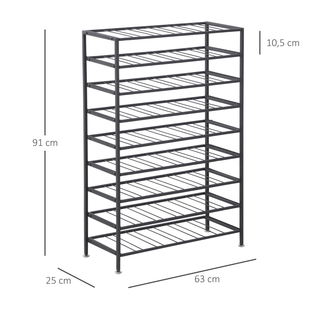 Portabottiglie da 54 bottiglie ¨C zephmum ¨C metallo nero 63x25x91 cm