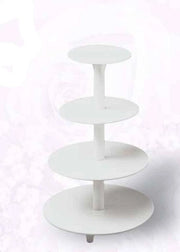 Alzata Patisserie per dolci 4 piani Bianco 20 + 25 + 30 + 34 cm