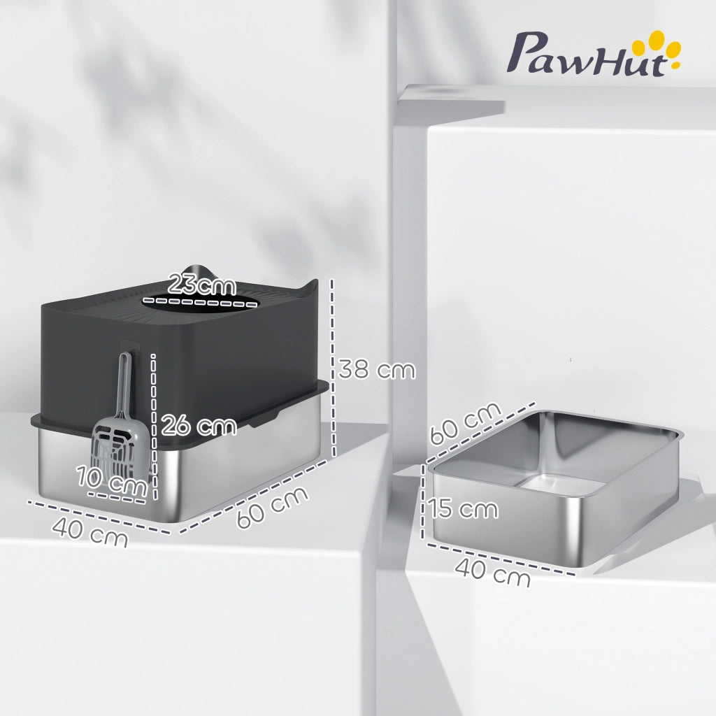 Lettera per Gatti ¨C zephmum ¨C Nero Acciaio Inox 60x40x38 cm