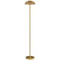 Lampada da terra LED 3000K con interruttore a pedale, ottone, 25 x 25 x 134 cm