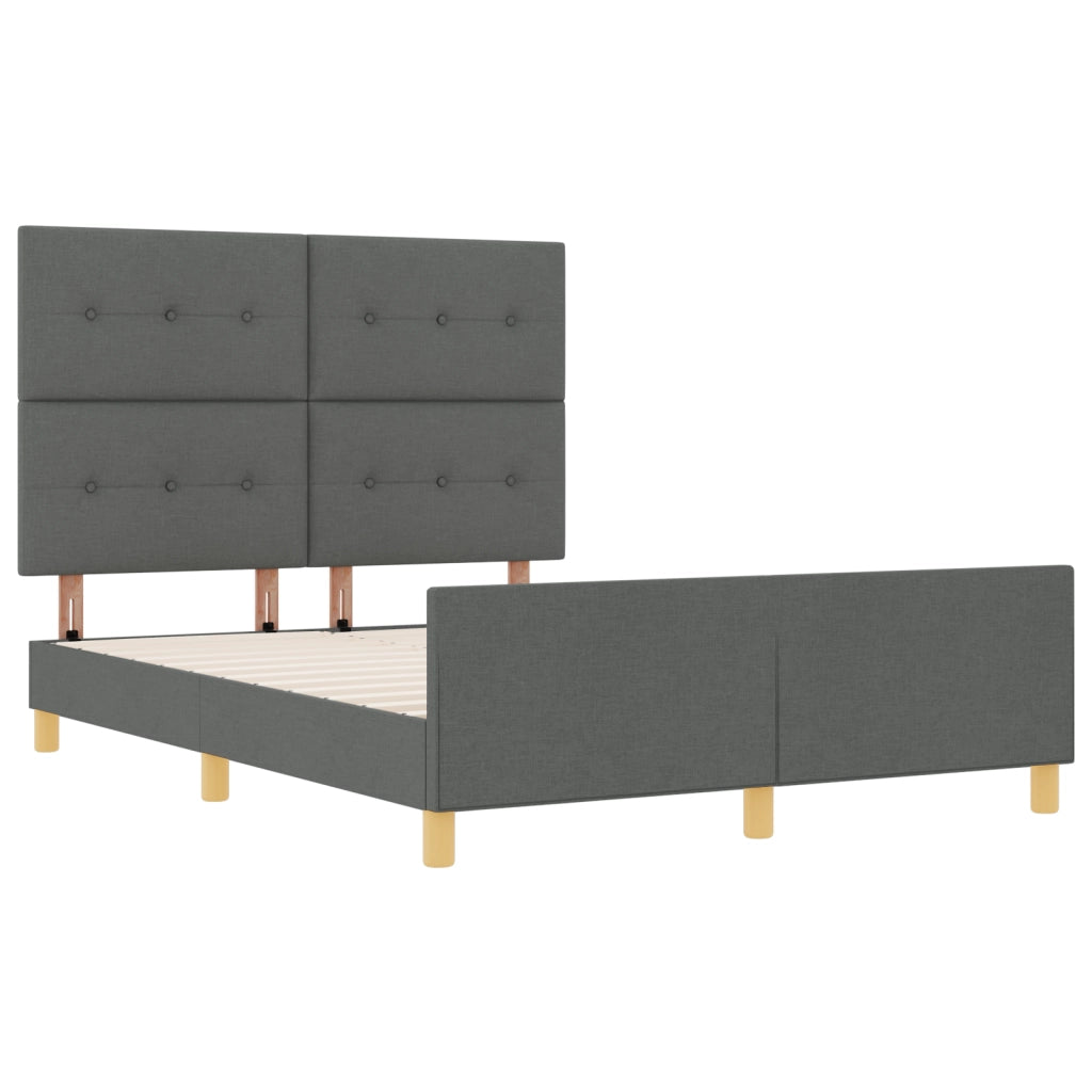 Letto Grigio Scuro 140x190 cm in Tessuto