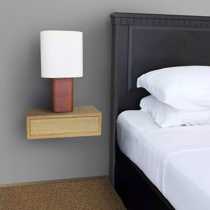 Mensola da Parete 1 Cassetto 45x13,4x20 cm in Fibra di Legno Lego Rovere Grigio New