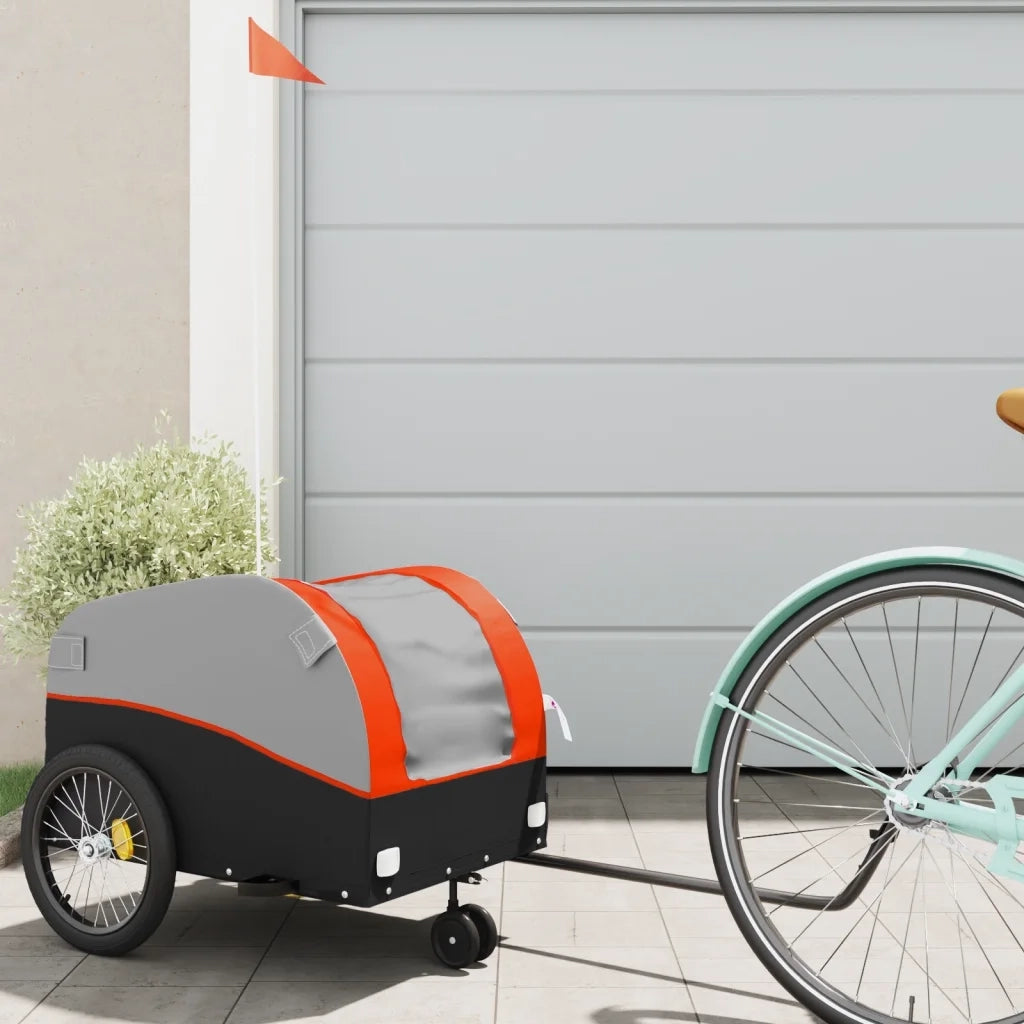 Rimorchio da Bici Nero e Arancione 30 kg in Ferro CFW8500395