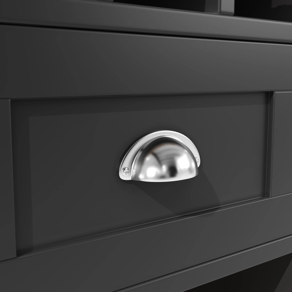 CARRELLO CUCINA con piano pieghevole 140x40x93,5 cm nero MDF