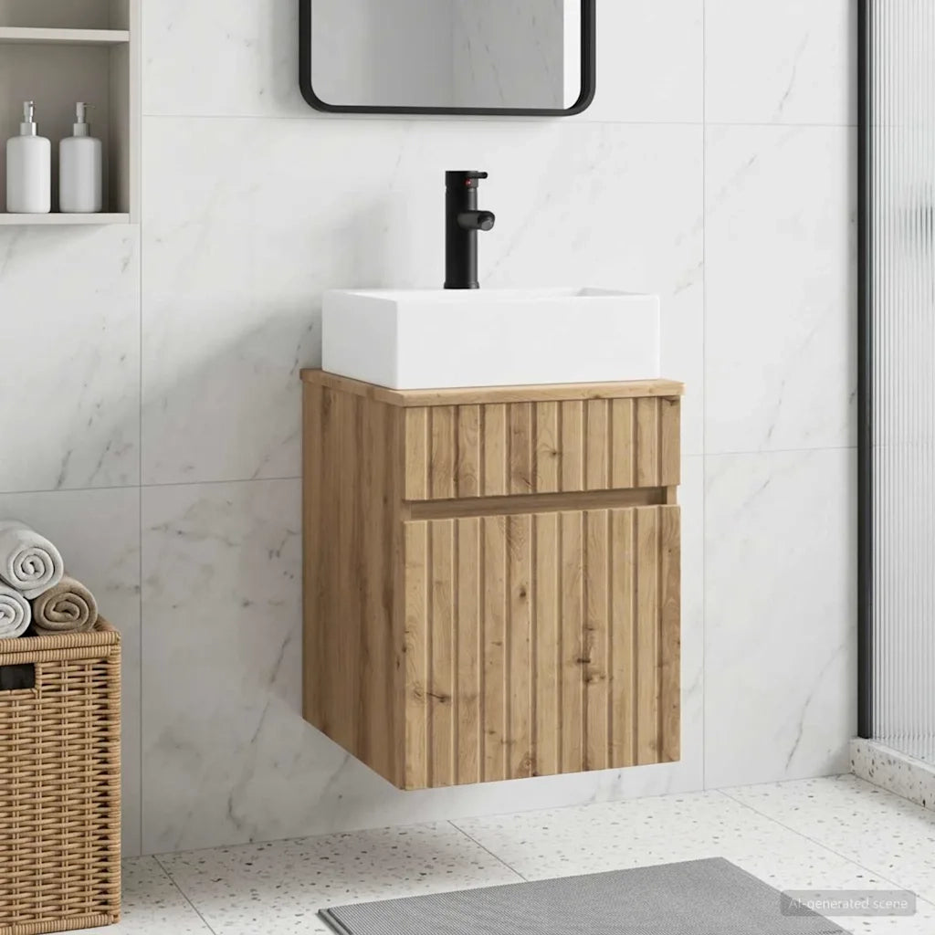 Mobile Lavabo da Parete Rovere Artigianale 39 x 41 x 62,5 cm