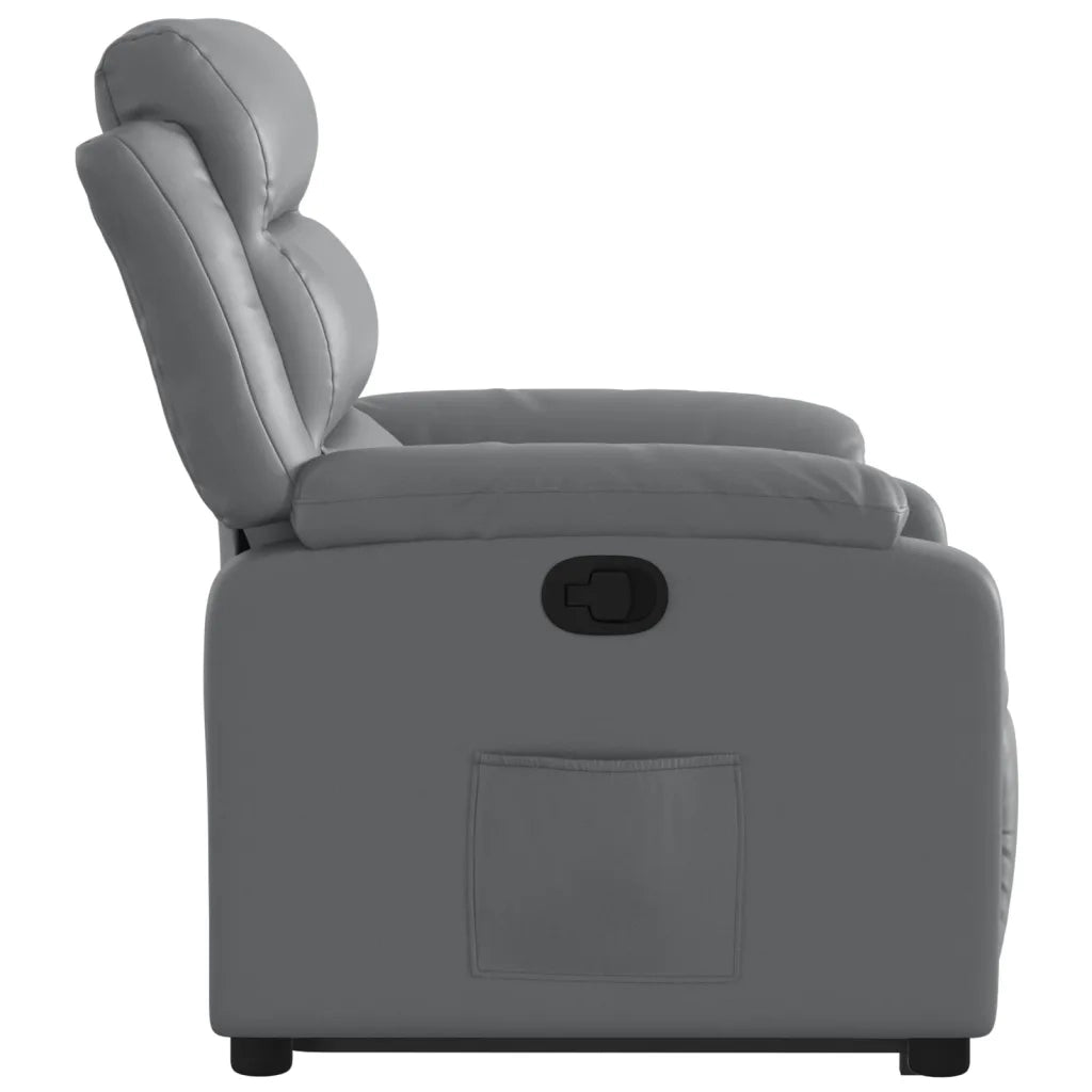 Poltrona Alzapersona Reclinabile Grigio in Similpelle 3205045