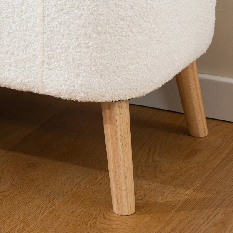 Panca contenitore imbottita 120 cm, crema