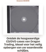 Set di Protezioni per Disco 10,4 mm di Altezza - Transparenza con Inserzione Nera - 10 Unità - Inserzione Rimovibile - Resistente ai Colpi - Protezioni per Disco CD/DVD