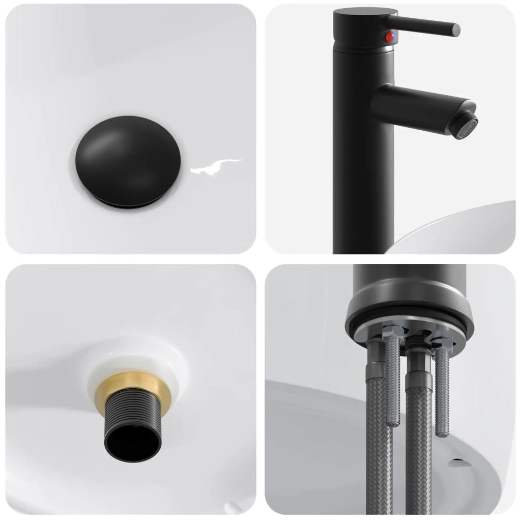 Lavabo da bagno Nero Opaco 38,5 x 38,5 x 16 cm Metallo 890239