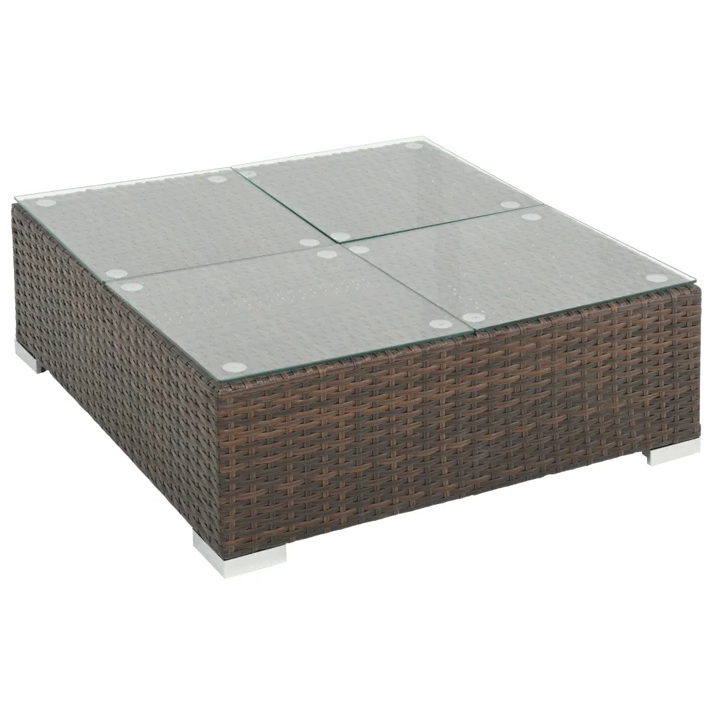Set Divani da Giardino 7 pz con Cuscini in Polyrattan Marrone cod mxl 35366