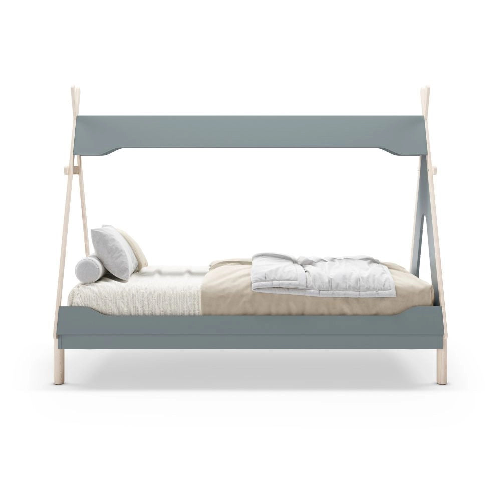 Letto a tenda singolo Nora verde petrolio e bianco 205,6x104,1x162,4 – Un rifugio da sogno per grandi avventure