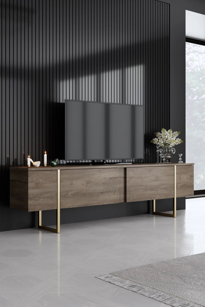 Set di mobili da salotto in legno "Luxe" - 160 x 35 x 80 cm - Marrone
