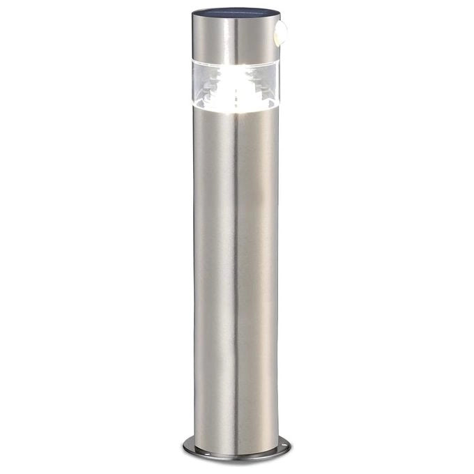 Velamp SL341 Lampada Solare da Terra LED 150 Lumen Sensore di Movimento Acciaio Inossidabile Spazzolato 4000K
