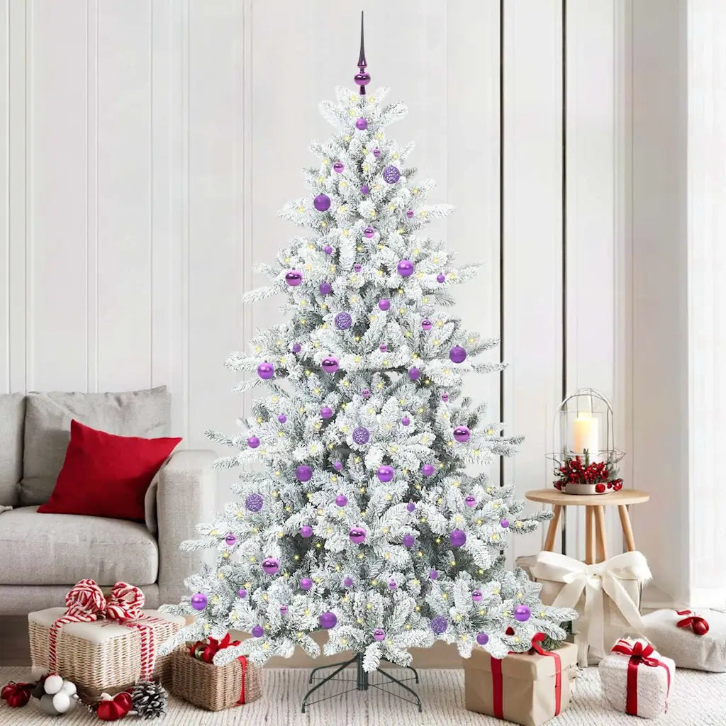 Albero di Natale | Decorazioni natalizie Artificiale con Rami Pieghevoli Bianco 210 cm