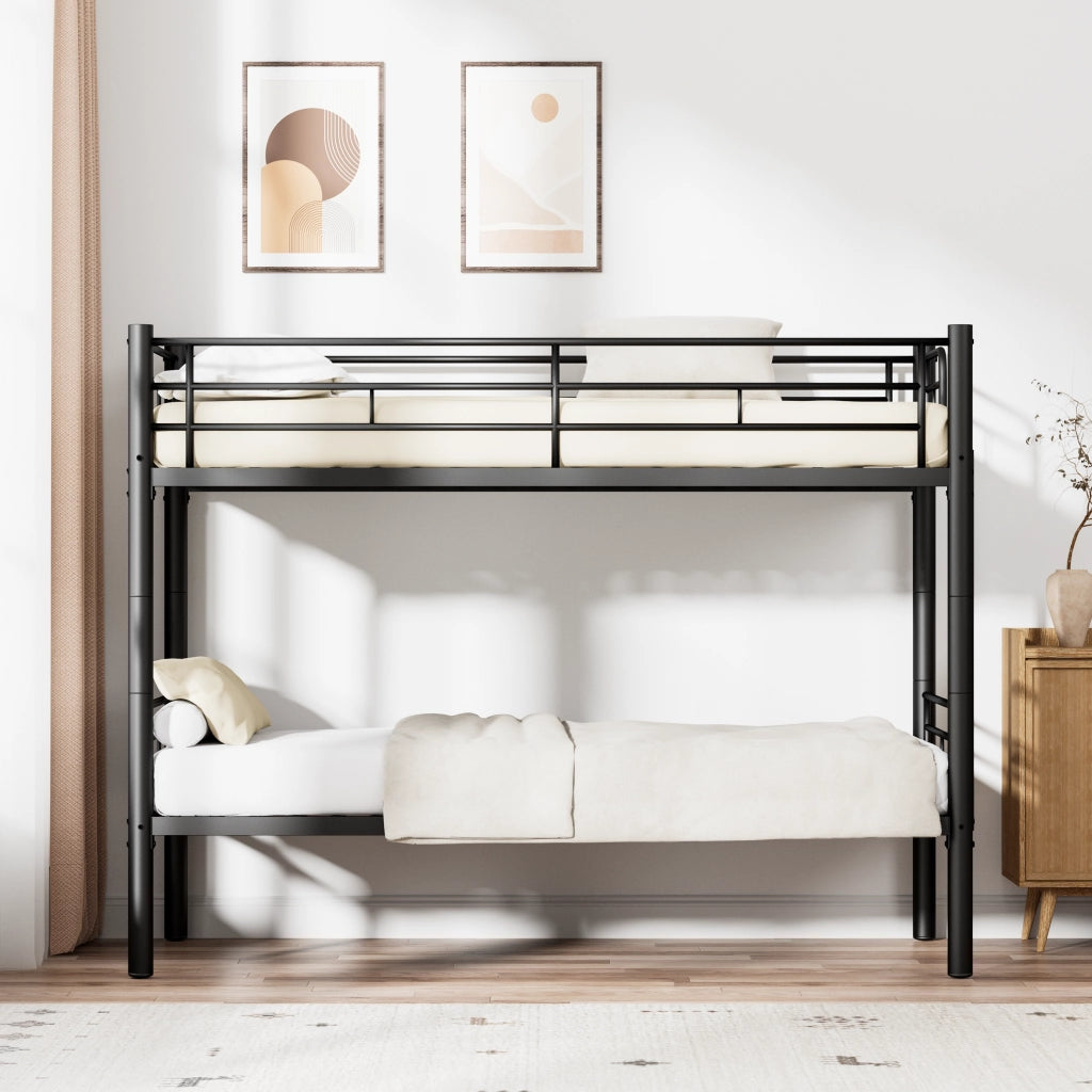 Etagenbett mit Sicherheitsgel?nder metallo nero 90x200 cm