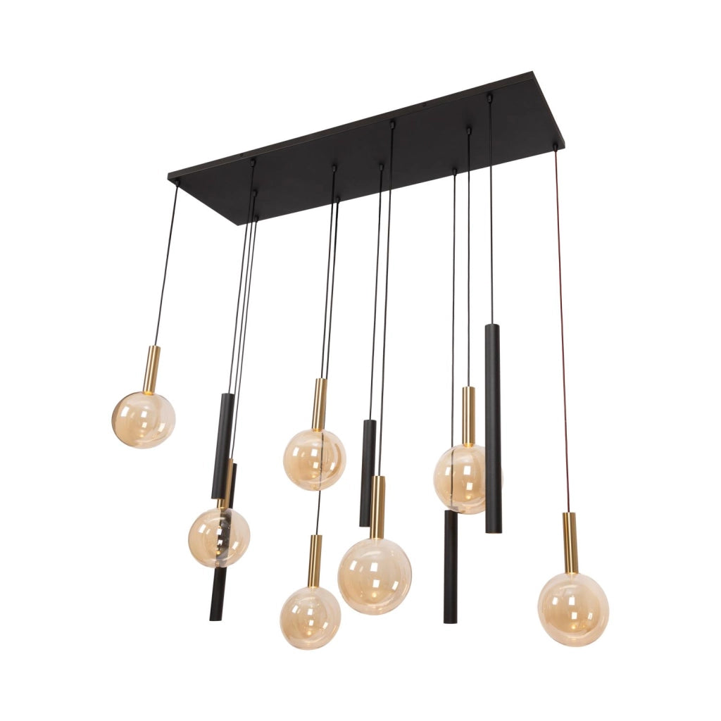 Lampada sospesa JOSIANE 12 luci GU10+G9 nera Lucide