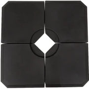Base per Ombrellone a Braccio da 4 Pezzi Riempibile con Acqua o Sabbia per Basi a Croce da 100x100cm, Nero