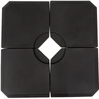 Base per Ombrellone a Braccio da 4 Pezzi Riempibile con Acqua o Sabbia per Basi a Croce da 100x100cm, Nero